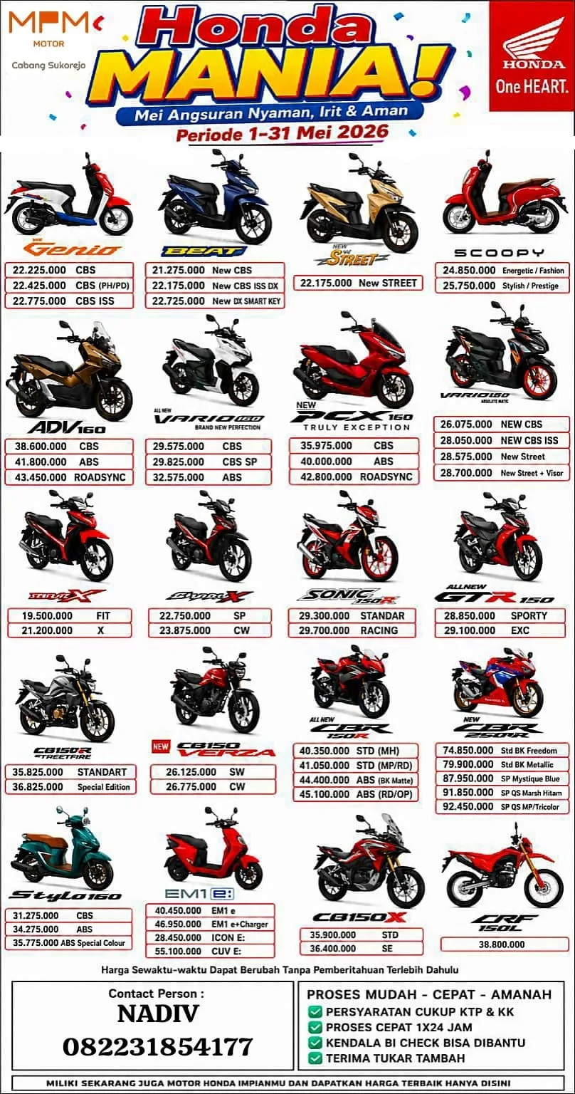 Promo Motor Honda Pasuruan MEI 2026 NEW Promo Motor Honda Pasuruan MEI 2026 NEW
